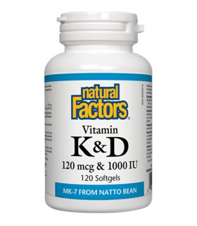 내츄럴 팩터스 비타민 K&D 120mcg&1000IU 120정