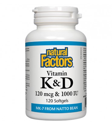 내츄럴 팩터스 비타민 K&D 120mcg&1000IU 120정