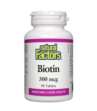 내츄럴 팩터스 비오틴 300mcg 90정,피부건강, 면역기능 증진