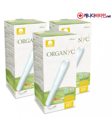 콜만 오가닉 탐폰 100% 유기농 순면 레귤러 16개입X3