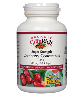 내츄럴 팩터스 오가닉 크랜리치 농축 크랜베리 500mg 90정,고강도 크랜베리 농축물