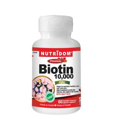 뉴트리돔 비오틴 10,000mcg 60캡슐 바이오틴 피부 모발 손발톱