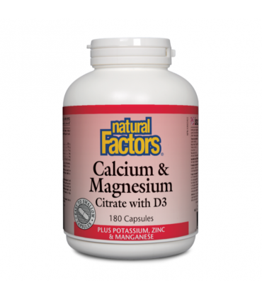내츄럴 팩터스 칼슘 마그네슘 D3 포타슘 아연 180캡슐