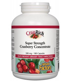 내츄럴 팩터스 크랜리치 농축 크랜베리 500mg 180캡슐,고강도 크랜베리 농축물