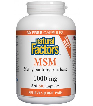 내츄럴 팩터스 MSM(식이유황) 1000mg 180+30캡슐