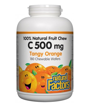 내츄럴 팩터스 100% 천연 씹어먹는 비타민C 500mg 180정